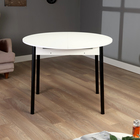 Стол круглый раскладной Цент, 1000(1300)х1000х750, Белый матовый - фото 24558221