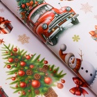 Бумага упаковочная новогодняя «Снеговик в шапке», глянец, 1 лист, 80 г/м², 70×100 см - Фото 2