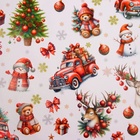 Бумага упаковочная новогодняя «Снеговик в шапке», глянец, 1 лист, 80 г/м², 70×100 см - Фото 3