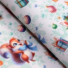 Бумага упаковочная новогодняя «Белочка», глянец, 1 лист, 80 г/м², 70×100 см - Фото 2