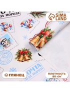 Бумага упаковочная новогодняя «Почта Деда Мороза», 80 г/м², 1 лист, 70×100 см - Фото 1