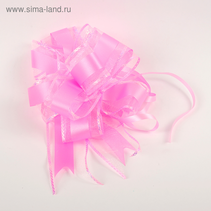 Бант-шар №5 "Перламутровая полоска", цвет розовый - Фото 1