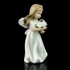 Сувенир керамика "Ангел-девочка с корзинкой цветов" 15х6х8 см - Фото 3