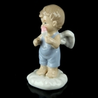 Сувенир керамика "Ангел на облачке в голубом комбезике с мороженым" 9,5х5х5,5 см - Фото 2