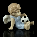 Сувенир керамика "Ангел в голубом комбезике с футбольным мячом" 7,5х4х6 см - Фото 2