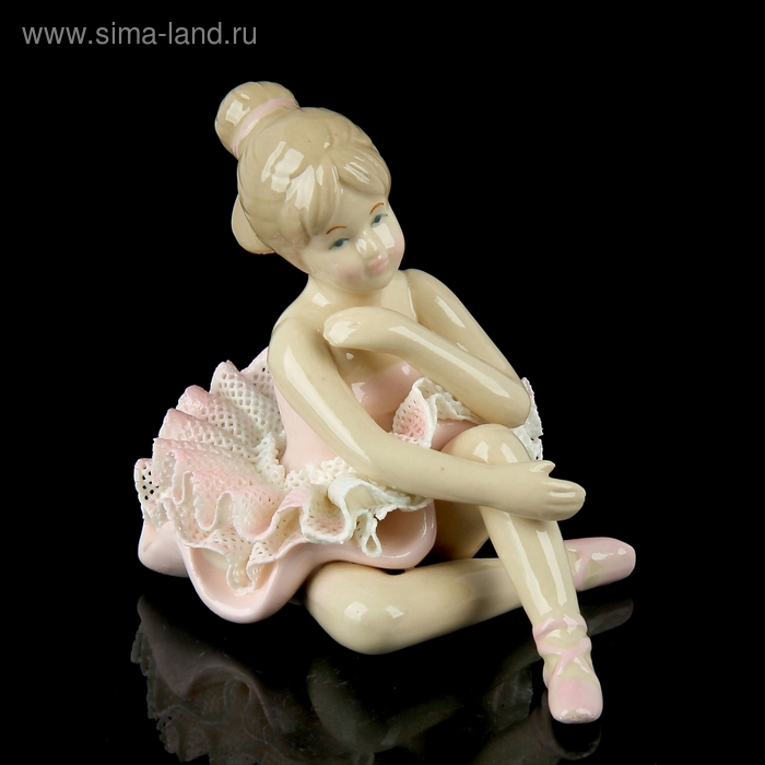 Сувенир керамика "Балерина в розовой пышной пачке" 9,5х11х8,5 см - Фото 1