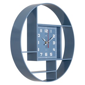 Часы настенные интерьерные "Классика", бесшумные, d-35 см, синие, АА