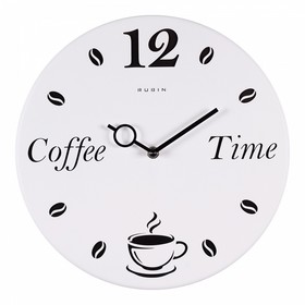 Часы настенные интерьерные из металла Coffee Time, бесшумные, d-32 см, чёрно-белые, АА 10637588