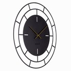Часы настенные интерьерные из металла "Венеция", бесшумные, d-50 см, чёрные, АА - фото 24513346