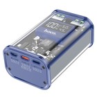 Внешний аккумулятор Hoco J105, 10000 мАч, 2 USB, 1 Type-C, 3 А, дисплей, синий - Фото 2