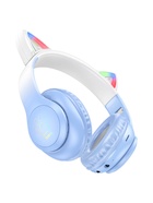 Наушники беспроводные, полноразмерные, с ушками кошки, Hoco W42, Bluetooth 5.0, с шумоподавлением, с микрофоном, 400 мАч, синие - Фото 6