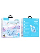 Наушники беспроводные, полноразмерные, с ушками кошки, Hoco W42, Bluetooth 5.0, с шумоподавлением, с микрофоном, 400 мАч, синие - Фото 9