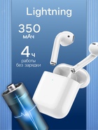 Наушники беспроводные Hoco EW02, TWS, вкладыши, Bluetooth 5.1, 30/350 мАч, белые - Фото 3