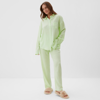 Пижама женская: рубашка, брюки, KAFTAN Lime series, размер 40-42