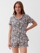 Пижама женская (рубашка, шорты) KAFTAN Leo, размер 44-46, розовая - Фото 5