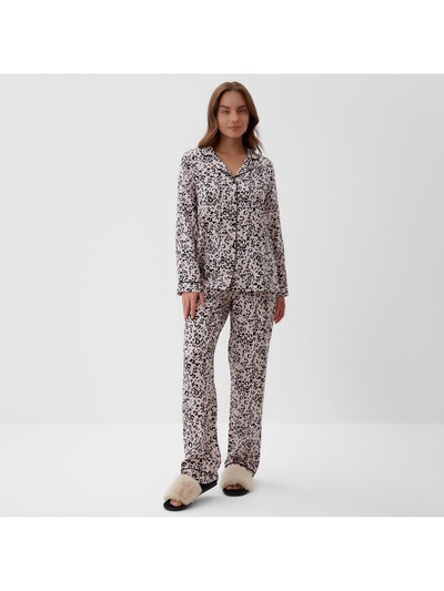 Пижама женская (рубашка, брюки) KAFTAN Leo, размер 52-54, розовая
