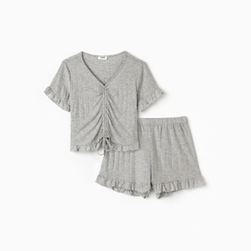 Пижама женская (футболка и шорты) KAFTAN Gray р. 40-42