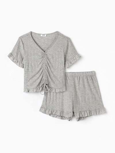 Пижама женская (футболка, шорты) KAFTAN Gray, размер 44-46