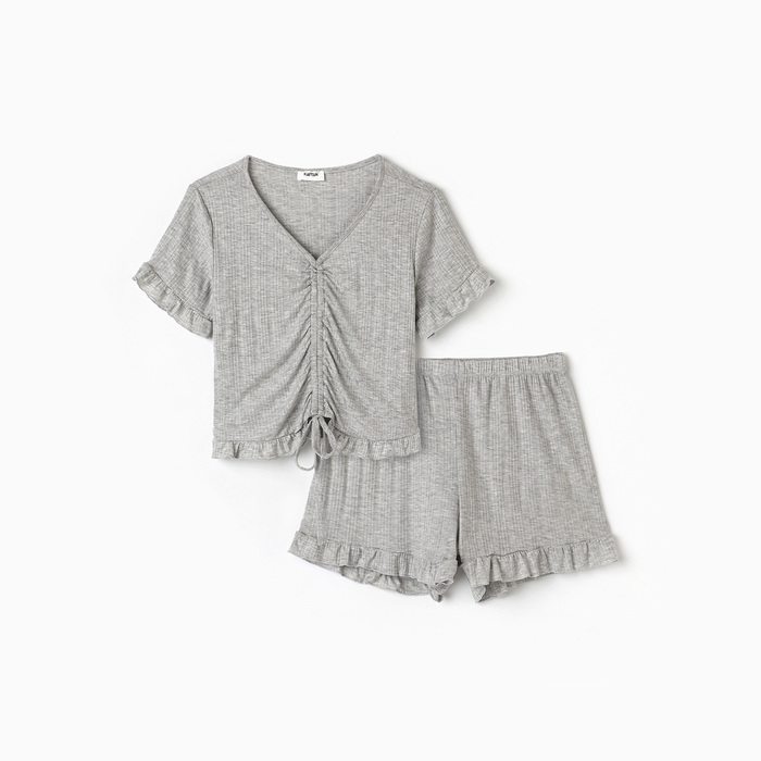 Пижама женская (футболка, шорты) KAFTAN Gray, размер 48-50