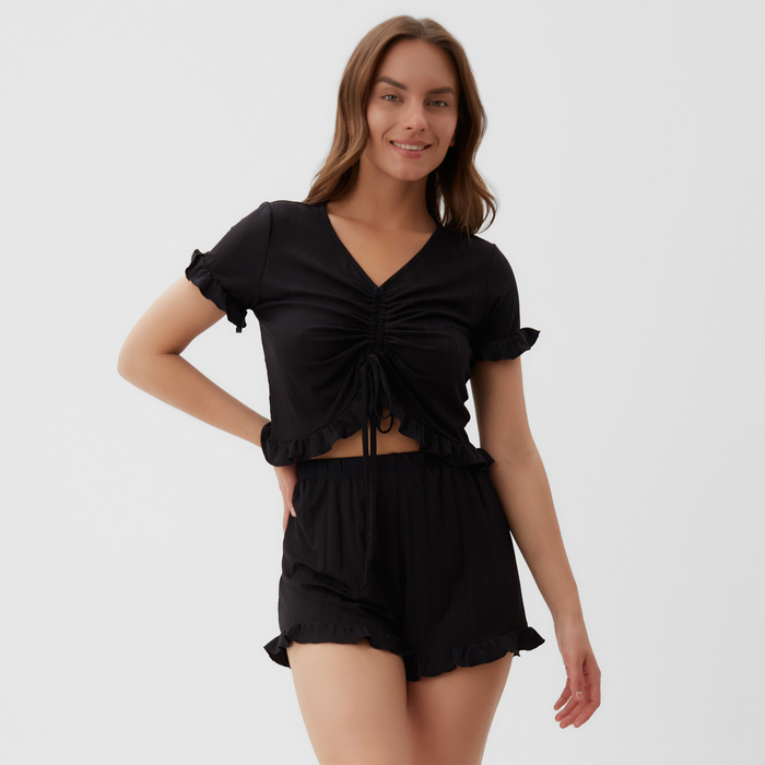 

Пижама женская (футболка и шорты) KAFTAN Black р. 40-42