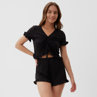 Пижама женская (футболка и шорты) KAFTAN Black р. 44-46 - фото 10025106