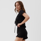 Пижама женская (футболка и шорты) KAFTAN Black р. 44-46 - фото 807893741