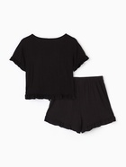 Пижама женская (футболка, шорты) KAFTAN Black, размер 52-54 - Фото 14