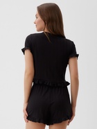 Пижама женская (футболка, шорты) KAFTAN Black, размер 52-54 - фото 23574902