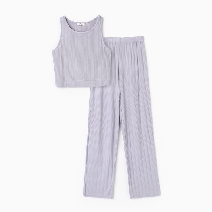Пижама женская (майка, брюки) KAFTAN «Цветы», размер 40-42, голубая