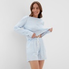 Пижама женская (лонгслив, шорты) KAFTAN, размер 40-42, голубая - Фото 5