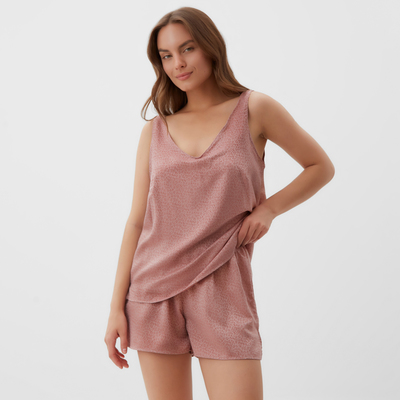 Пижама женская (майка, шорты) KAFTAN, размер 52-54, тёмно-розовая