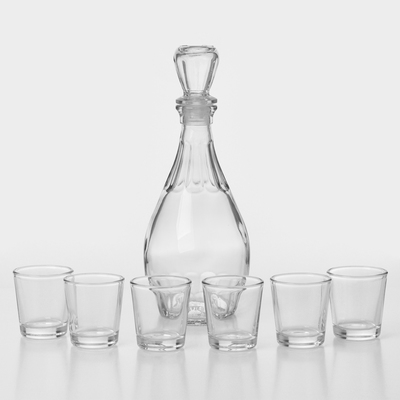 Набор стеклянный для напитков «Дионис», 7 предметов: графин 500 мл, стопки 50 мл, подарочная упаковка
