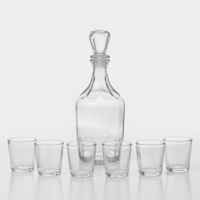 Набор стеклянный для напитков «Цезарь», 7 предметов: графин 500 мл, стопки 50 мл, подарочная упаковка - Фото 1