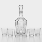 Набор стеклянный для напитков «Кардинал», 7 предметов: графин 500 мл, стопки 50 мл, подарочная упаковка - фото 4466610