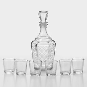 Набор стеклянный для напитков «Кардинал», 7 предметов: графин 500 мл, стопки 50 мл, подарочная упаковка