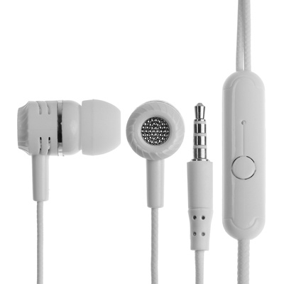 УЦЕНКА Наушники CB-52, проводные, вакуумные, микрофон, 1 м, Jack 3.5 мм, белые