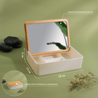 УЦЕНКА Органайзер для хранения «MIRROR», с зеркалом, 4 секции, 18×13×5 см, коричневый/белый - Фото 2