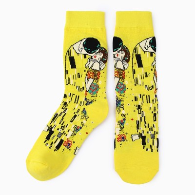 Носки унисекс "Поцелуй" Густава Климт, цвет желтый, размер 35-42