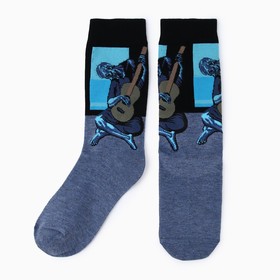 Носки унисекс "Старый гитарист" Пабло Пикассо, цвет синий, размер 35-42