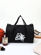 Сумка спортивная на молнии TEXTURA, с подкладкой, длинный ремень, с принтом, маленький размер, чёрная - Фото 4