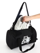 Сумка спортивная на молнии TEXTURA, с подкладкой, длинный ремень, с принтом, маленький размер, чёрная - Фото 6