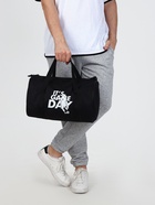 Сумка спортивная на молнии TEXTURA, с подкладкой, длинный ремень, с принтом, маленький размер, чёрная - Фото 5