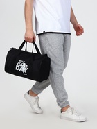 Сумка спортивная на молнии TEXTURA, с подкладкой, длинный ремень, с принтом, маленький размер, чёрная - Фото 2