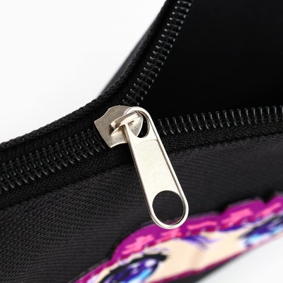 Пенал школьный, текстиль, плоский 20×11 см «Аниме глаза»