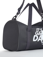 Сумка спортивная на молнии TEXTURA, с подкладкой, длинный ремень, с принтом, маленький размер, серая - Фото 8