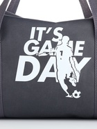 Сумка спортивная на молнии TEXTURA, с подкладкой, длинный ремень, с принтом, маленький размер, серая - Фото 10