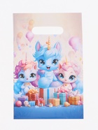 Пакет подарочный «Единорожки», полиэтиленовый с вырубной ручкой, 20×30 см 30 мкм - Фото 1