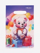 Пакет подарочный «Мишутка в подарках», полиэтиленовый с вырубной ручкой, 20×30 см 30 мкм - Фото 3