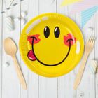Набор бумажных тарелок "С днем рождения!" смайл (6 шт.), 23 см - Фото 1