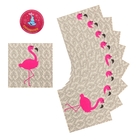 Салфетки бумажные (набор 20 шт) "Розовый фламинго" 33*33 см, цвет серый - Фото 2